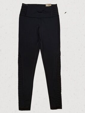 High-Waist Black Leggings with Ruched Side Panels